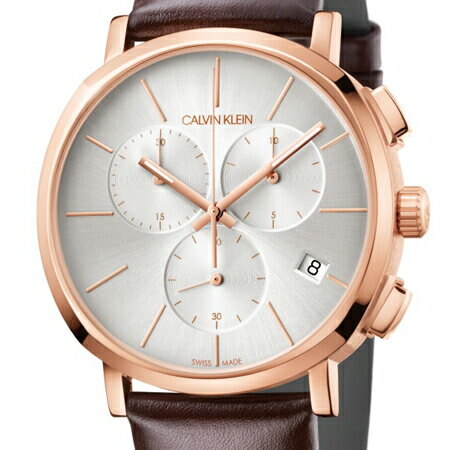 Calvin Klein Posh Chronograph White Dial Brown Leather Strap Watch for Men - K8Q376G6 Buy Now By Calvin Klein