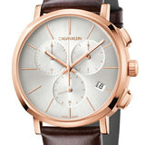 Calvin Klein Posh Chronograph White Dial Brown Leather Strap Watch for Men - K8Q376G6 Buy Now By Calvin Klein