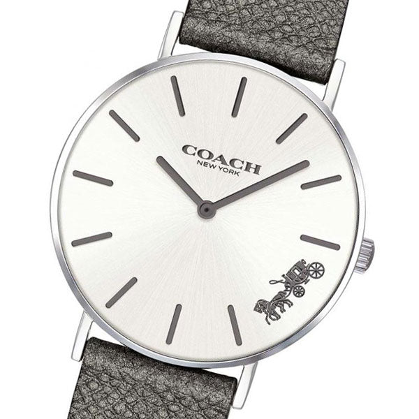 Coach Perry White Dial Grey Leather Strap Watch for Women - 14503155 Buy Now By Coach
