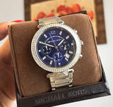 Michael Kors Parker Chronograph Blue Dial Silver Steel Strap Watch for Women - MK6117 Buy Now By Michael Kors