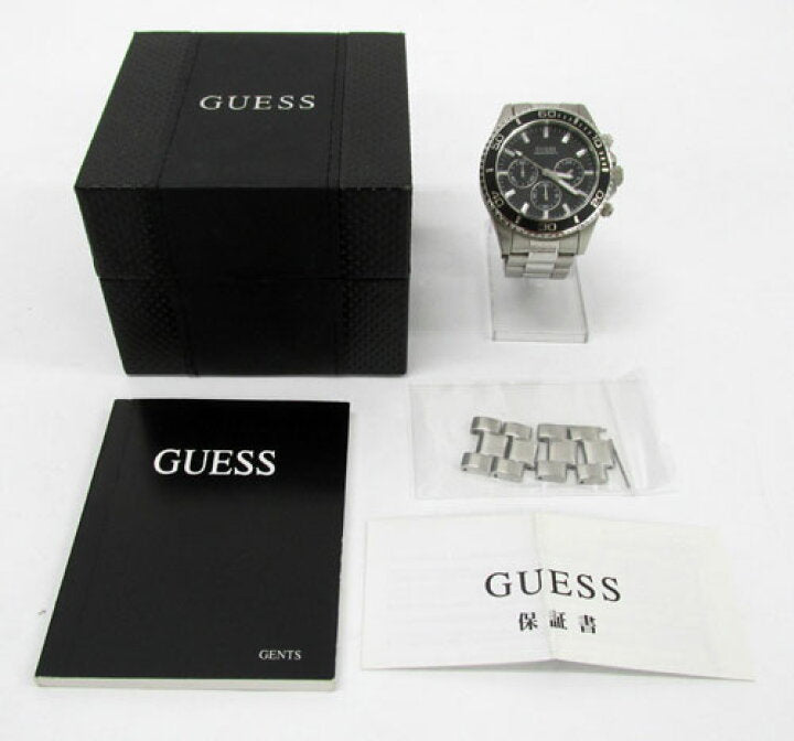 Guess Chaser Chronograph Black Dial Silver Steel Strap Watch for Men - W0170G1 Buy Now By Guess