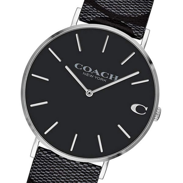 Coach Charles Black Dial Black Leather Strap Watch for Men - 14602157 Buy Now By Coach