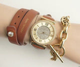 Michael Kors Catlin Champagne Dial Brown Leather Strap Watch for Women - MK2375 Buy Now By Michael Kors