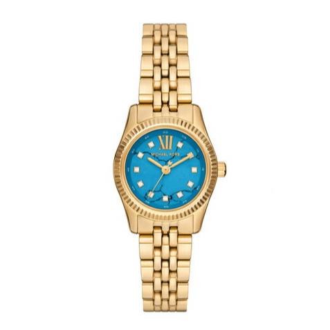 Michael Kors Lexington Three Hand Blue Dial Gold Steel Strap Watch for Women - MK4813 Buy Now By Michael Kors