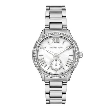 Michael Kors Sage Three-Hand White Dial Silver Steel Strap Watch for Women - MK4807 Buy Now By Michael Kors