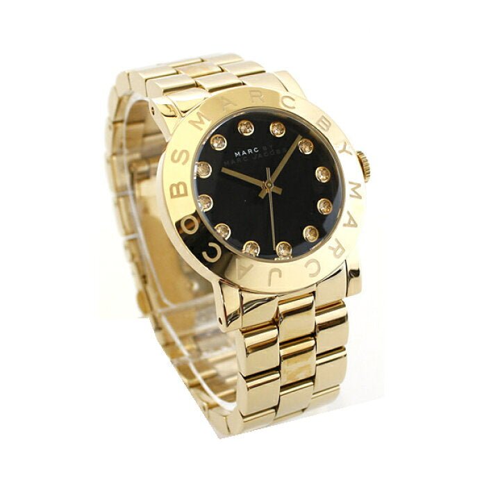 Marc Jacobs Amy Black Dial Gold Steel Strap Watch for Women - MBM3336 Buy Now By Marc Jacobs