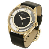 Marc Jacobs Tether Black Dial Black Leather Strap Watch for Women - MBM1376 Buy Now By Marc Jacobs