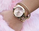 Michael Kors Slim Runway Pink Dial Two Tone Steel Strap Watch for Women - MK3493 Buy Now By Michael Kors