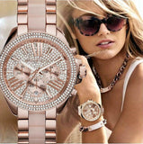 Michael Kors Wren Crystals Rose Gold Dial Rose Gold Steel Strap Watch for Women - MK6096 Buy Now By Michael Kors