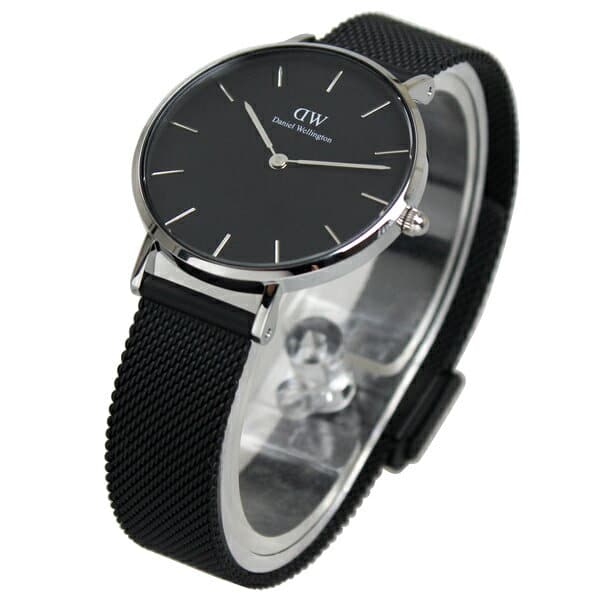 Daniel Wellington Petite Ashfield Black Dial Black Mesh Strap Watch For Women - DW00100202 Buy Now By Daniel Wellington