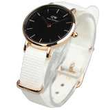 Daniel Wellington Classic Petite Dover Black Dial White NATO Strap Watch For Women - DW001000314 Buy Now By Daniel Wellington