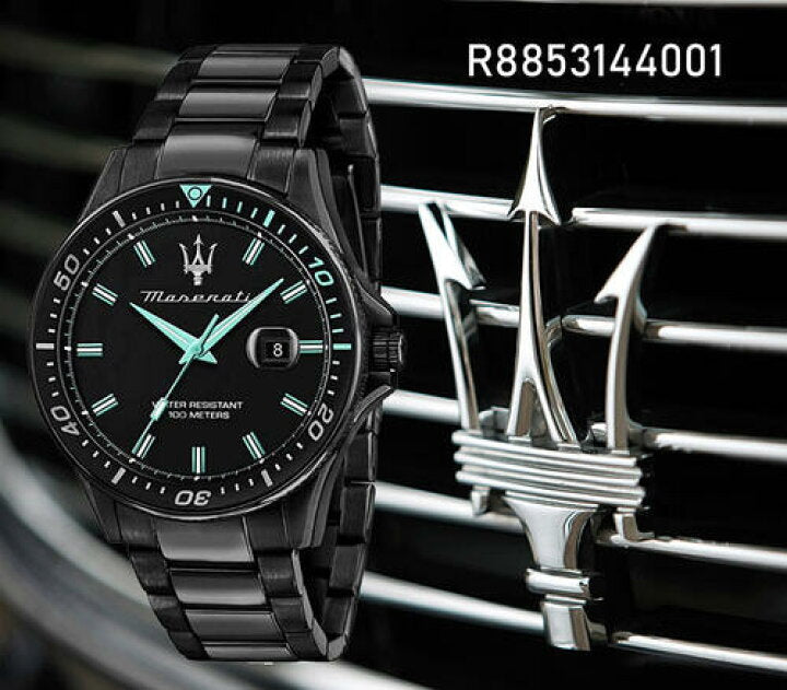 Maserati SFIDA Aqua Edition Analog Black Dial Black Steel Strap Watch For Men - R8853144001 Buy Now By Maserati