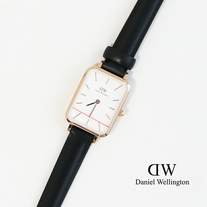 Daniel Wellington Quadro White Dial Black Leather Strap Watch For Women - DW00100434 Buy Now By Daniel Wellington