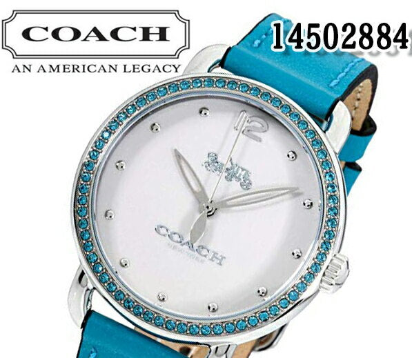Coach Delancey White Dial Turquoise Leather Strap Watch for Women - 14502884 Buy Now By Coach