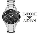Emporio Armani Giovanni Chronograph Black Dial Silver Steel Strap Watch For Men - AR11208 Buy Now By Emporio Armani