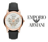 Emporio Armani Meccanico Skeleton Silver Dial Black Leather Strap Watch For Men - AR60031 Buy Now By Emporio Armani