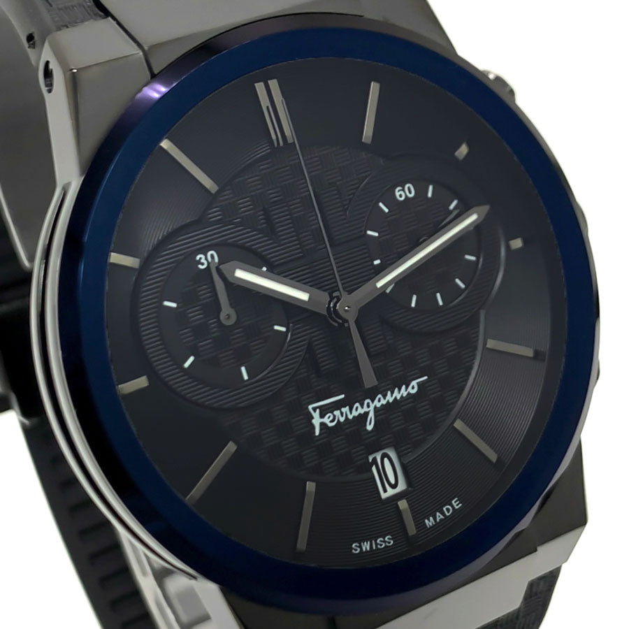 Salvatore Ferragamo Sapphire Chrono Black Dial Black Rubber Strap Watch for Men - SFME00621 Buy Now By Salvatore Ferragamo
