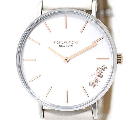 Coach Perry White Dial White Leather Strap Watch for Women - 14503117 Buy Now By Coach