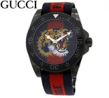 Gucci Dive Tiger Blue and Red Dial Blue Red Blue Nylon Strap Watch For Men - YA136215 Buy Now By Gucci