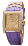 Versace Day Glam Chronograph Gold Dial Purple Leather Strap Watch for Women - VQF040015 Buy Now By Versace
