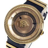 Versace V Metal Icon Gold Dial Black & Gold Strap Watch for Women - VLC030014 Buy Now By Versace