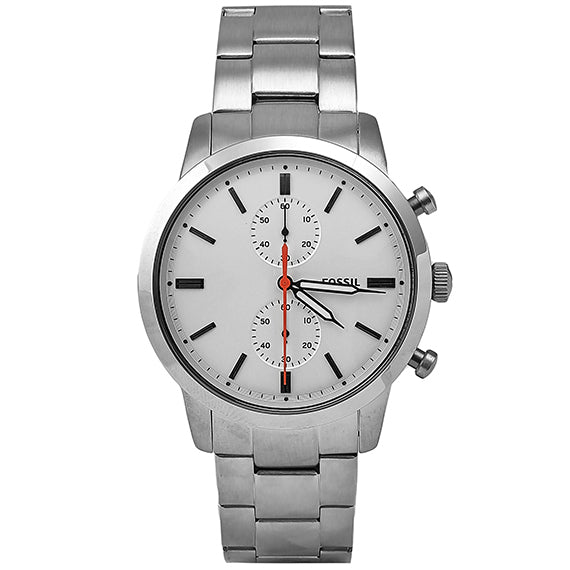 Fossil Townsman White Dial Silver Steel Strap Watch for Men - FS5346 Buy Now By Fossil