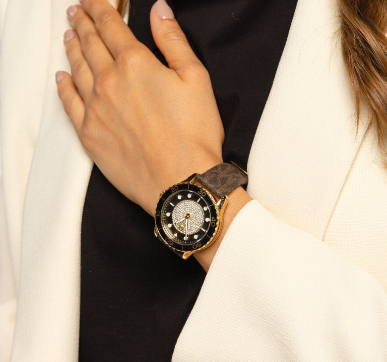 Michael Kors Runway Quartz Black Dial Brown Leather Strap Watch For Women - MK6979 Buy Now By Michael Kors