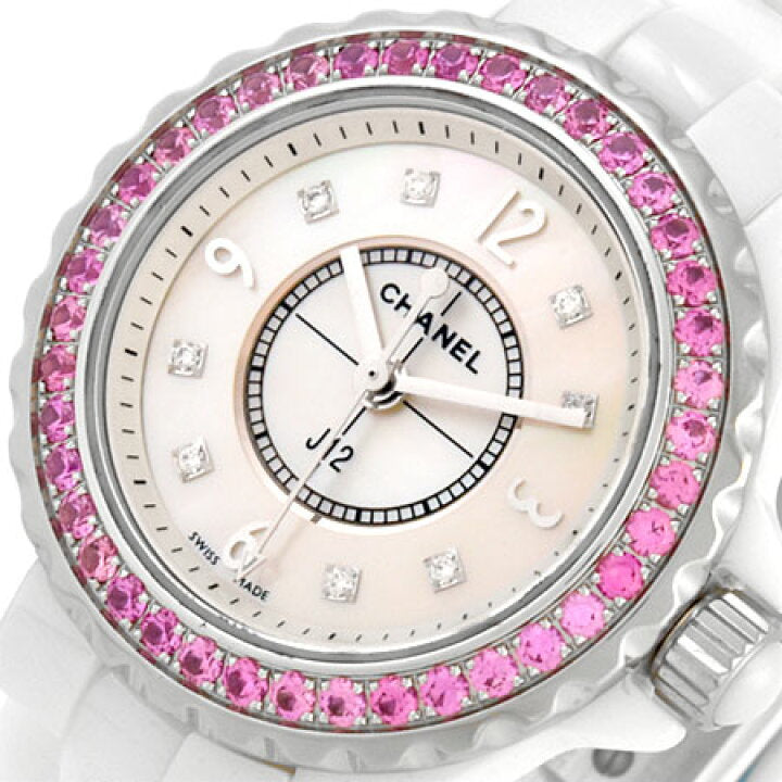 Chanel J12 Quartz Diamonds Mother of Pearl White Dial White Steel Strap Watch for Women - J12 H3243 Buy Now By Chanel