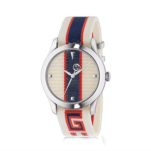 Gucci G Timeless Quartz White Dial Two Tone NATO Strap Watch For Men - YA1264071 Buy Now By Gucci