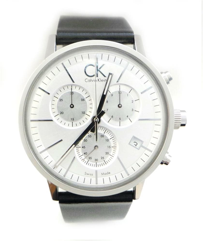 Calvin Klein Post Minimal White Dial Black Leather Strap Watch for Men - K7627120 Buy Now By Calvin Klein