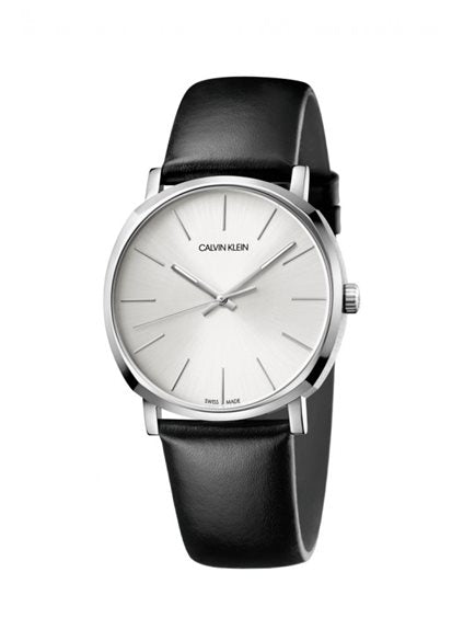 Calvin Klein Posh Silver Dial Black Leather Strap Watch for Men - K8Q311C6 Buy Now By Calvin Klein