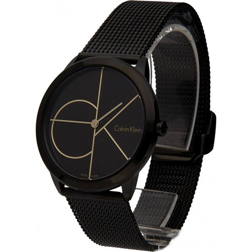 Calvin Klein Minimal Black Dial Black Mesh Bracelet Watch for Women - K3M224X1 Buy Now By Calvin Klein