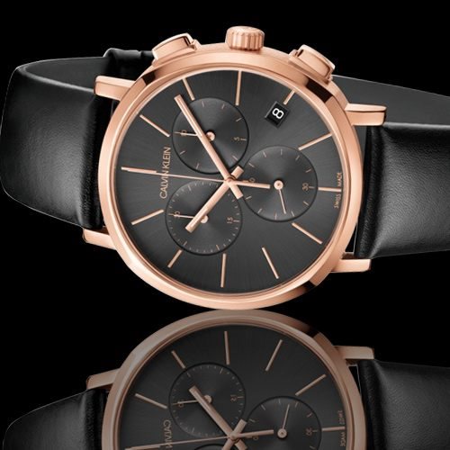 Calvin Klein Posh Grey Dial Black Leather Strap Watch for Men - K8Q376C3 Buy Now By Calvin Klein