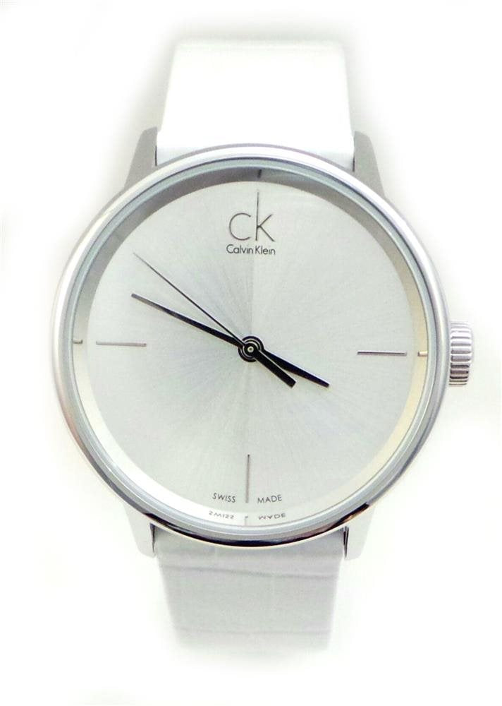 Calvin Klein Accent White Dial White Leather Strap Watch for Women - K2Y2Y1K6 Buy Now By Calvin Klein