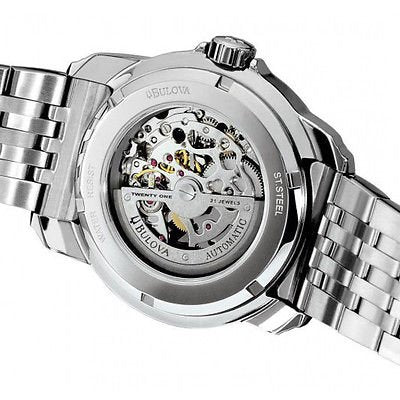 Bulova BVA Dual Aperture Black Dial Silver Steel Strap Watch for Men - 96A119 Buy Now By Bulova