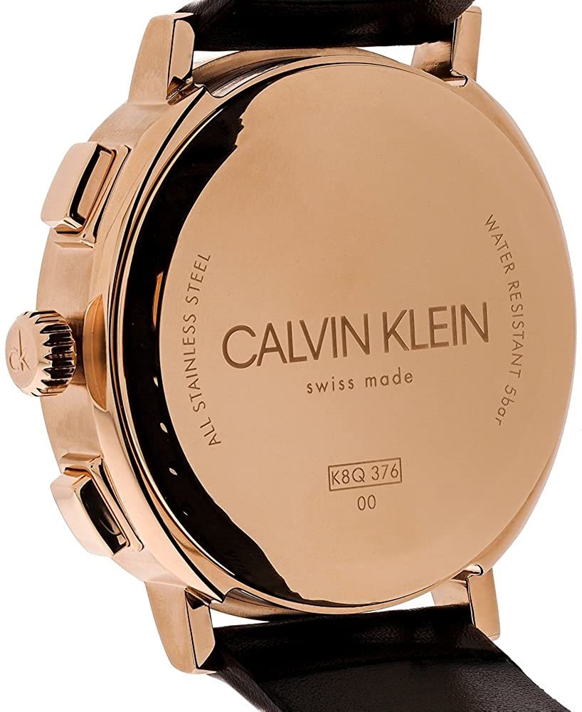 Calvin Klein Posh Chronograph White Dial Brown Leather Strap Watch for Men - K8Q376G6 Buy Now By Calvin Klein