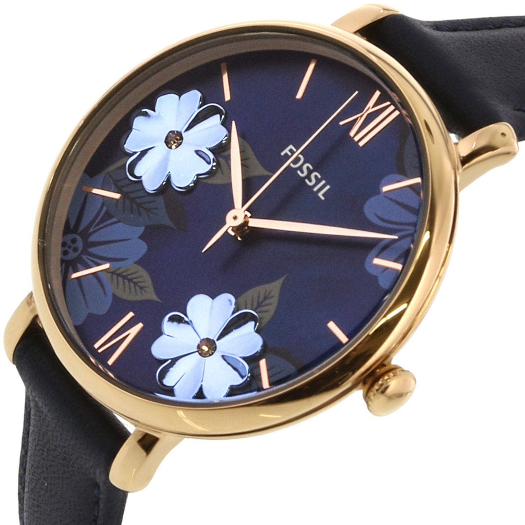 Fossil Jacqueline Blue Dial Blue Leather Strap Watch for Women - ES4673 Buy Now By Fossil