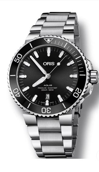 Oris Aquis Date Black Dial Silver Steel Strap Watch for Men - 0173377304134-0782405PEB Buy Now By Oris
