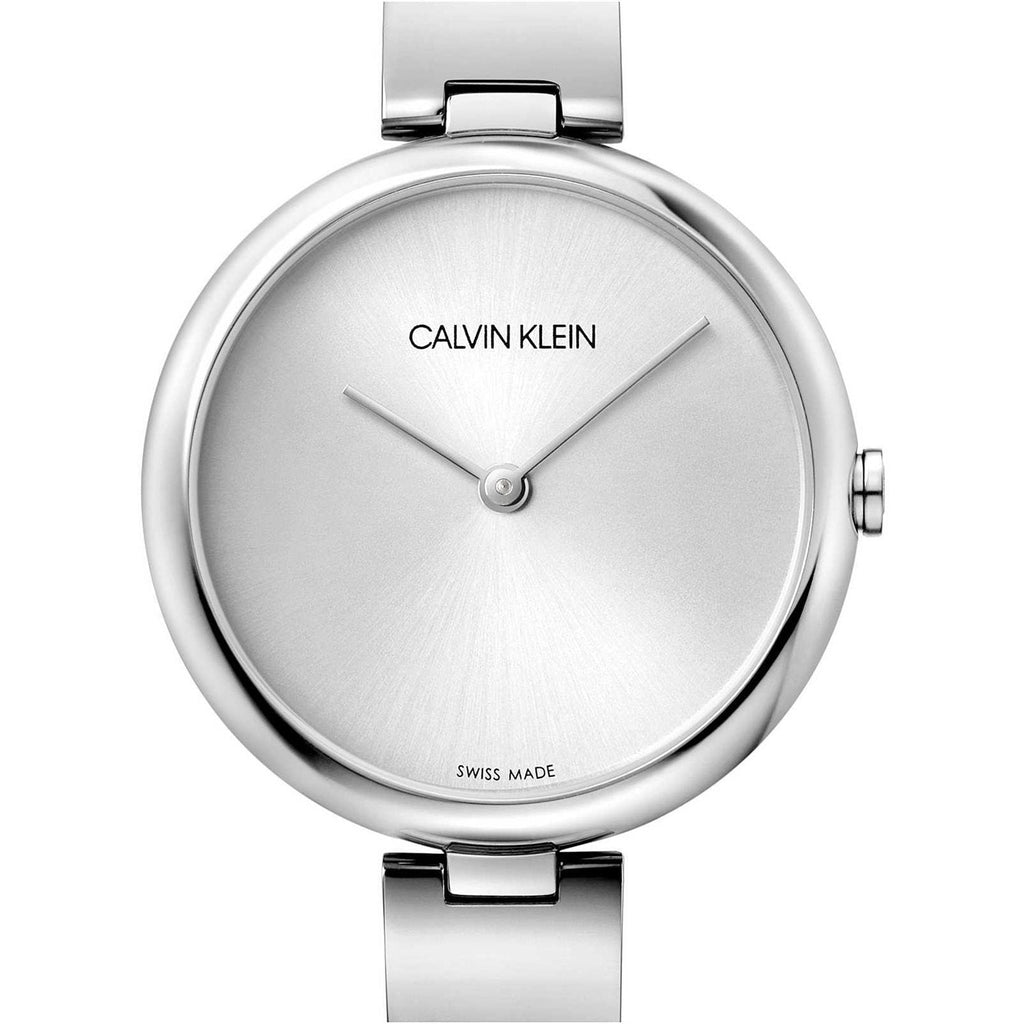 Calvin Klein Wavy Silver Dial Silver Steel Strap Watch for Women - K9U23146 Buy Now By Calvin Klein