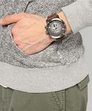 Fossil Nate Chronograph Grey Dial Brown Leather Strap Watch for Men - JR1424 Buy Now By Fossil