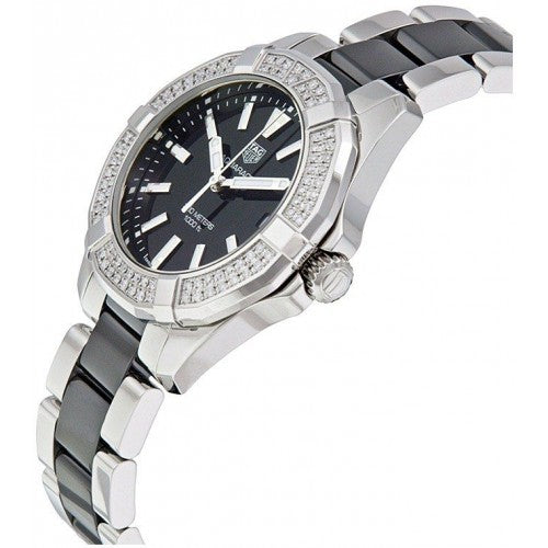 Tag Heuer Aquaracer Quartz Diamonds Black Dial Two Tone Steel Strap Watch for Men - WAY131E.BA0913 Buy Now By Tag Heuer