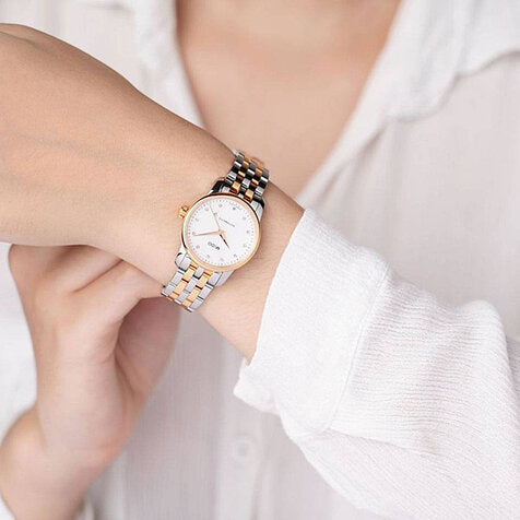 Mido Baroncelli III Automatic Mother of Pearl White Dial Two Tone Steel Strap Watch For Women - M7600.9.69.1 Buy Now By Mido