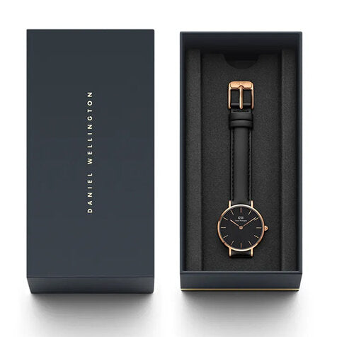 Daniel Wellington Classic Petite Sheffield Black Dial Black Leather Strap Watch For Women - DW00100224 Buy Now By Daniel Wellington