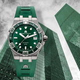 Maurice Lacroix Aikon Venturer Green Dial Green Rubber Strap Watch for Men - AI6057-SSL50-630-5 Buy Now By Maurice Lacroix