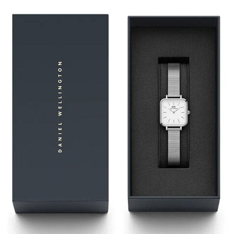 Daniel Wellington Quadro Studio White Dial Silver Mesh Bracelet Watch For Women - DW00100521 Buy Now By Daniel Wellington