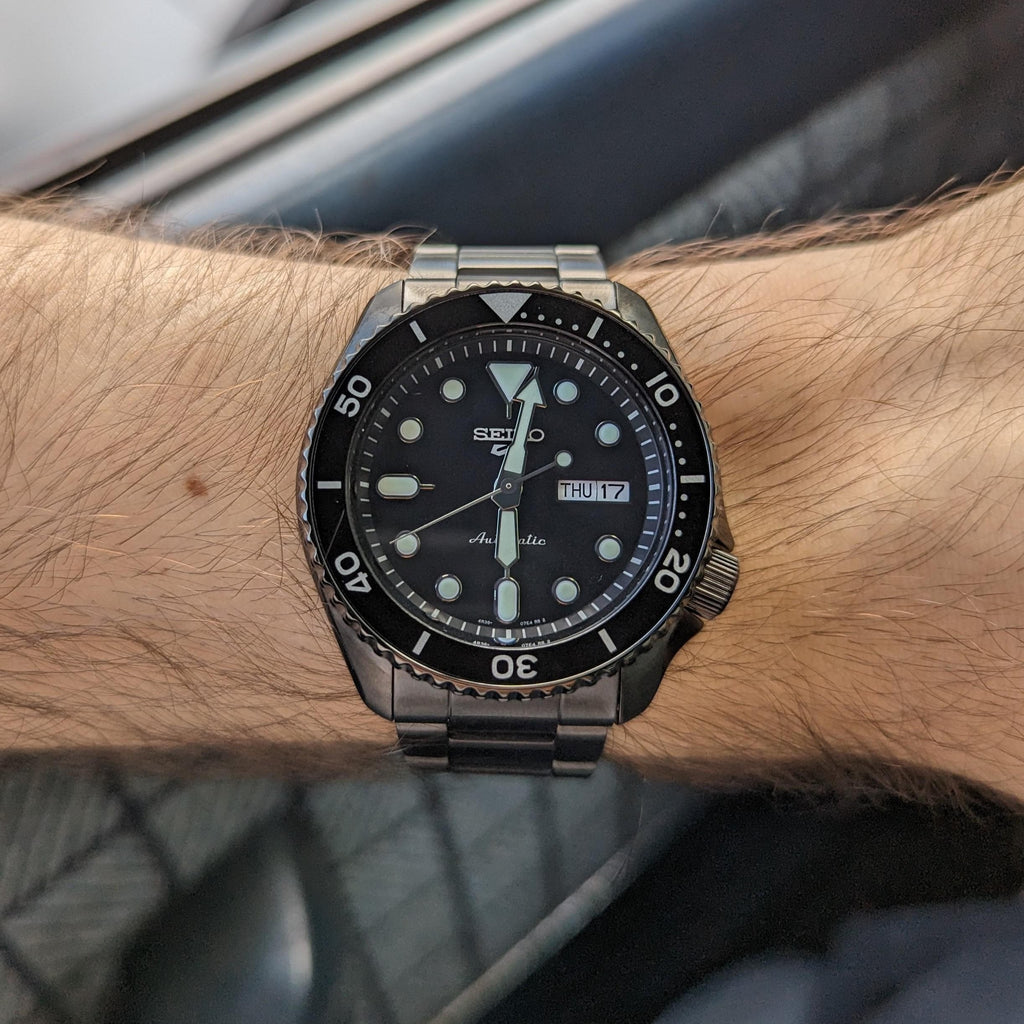 Seiko 5 Sports Automatic Black Dial Black Steel Strap Watch For Men - SRPD65K1 Buy Now By Seiko