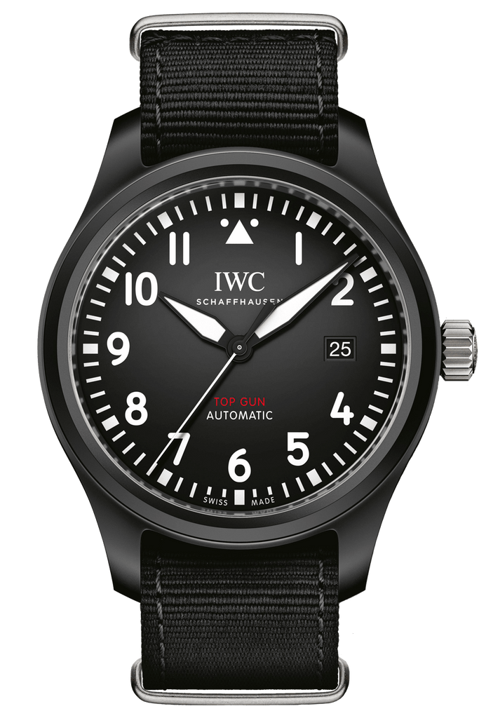 IWC Pilot Watch Chronograph Top Gun Edition Black Dial Black Nylon Strap Watch for Men - IW326901 Buy Now By IWC