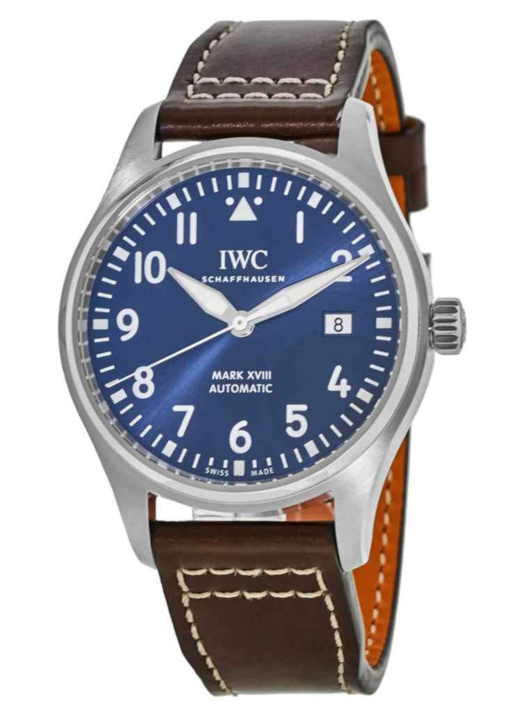 IWC Pilot's Mark XVIII Le Petit Prince Blue Dial Brown Leather Strap Watch for Men - IW327004 Buy Now By IWC