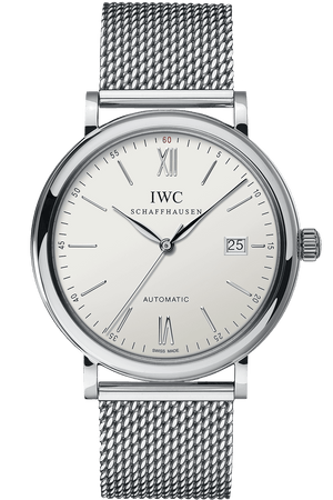 IWC Portofino Automatic White Dial Silver Mesh Bracelet Watch for Men - IW356505 Buy Now By IWC