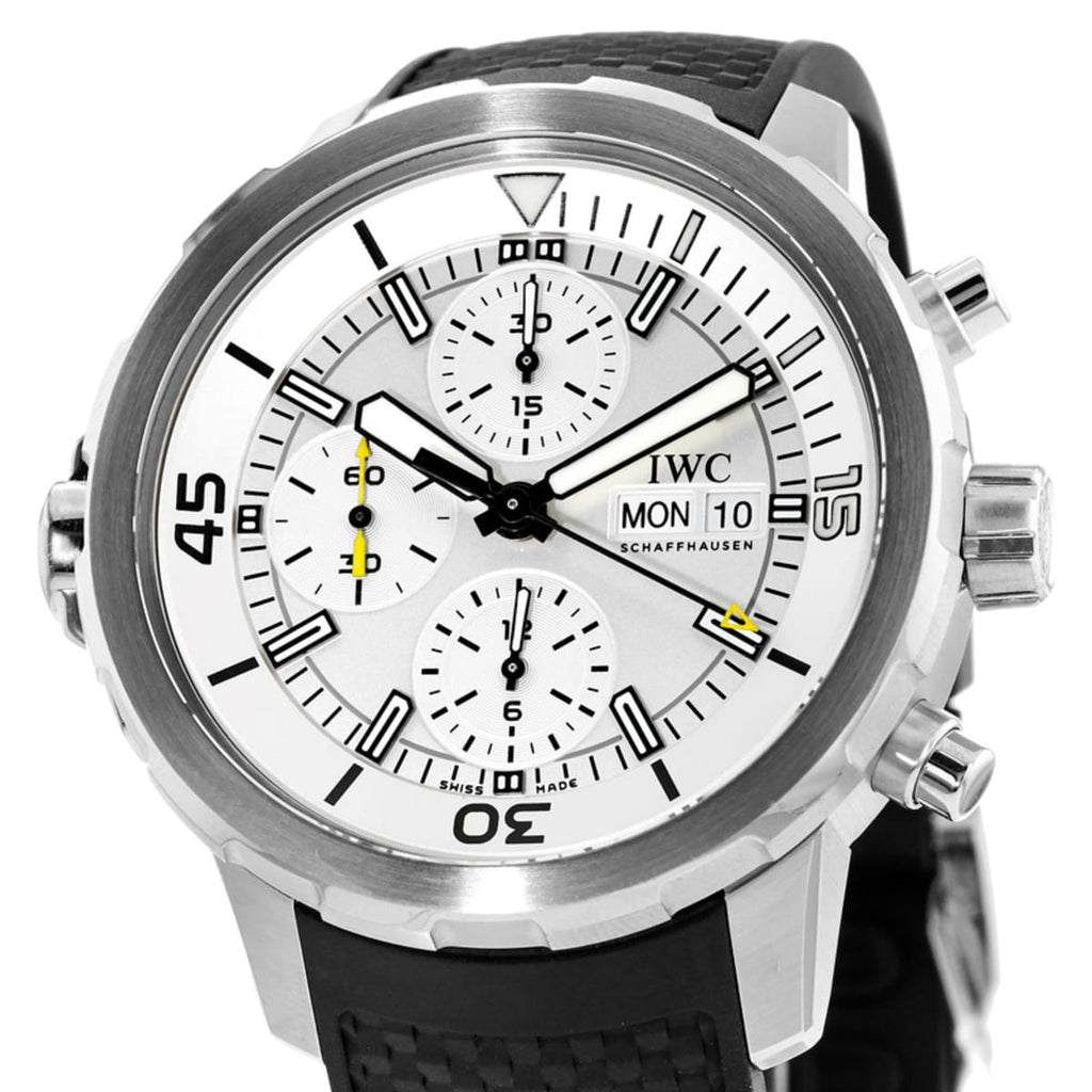IWC Aquatimer Chronograph White Dial Black Rubber Strap Watch for Men - IW376801 Buy Now By IWC